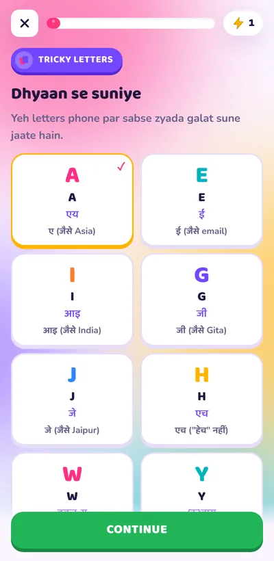 Spelling names and email addresses in English