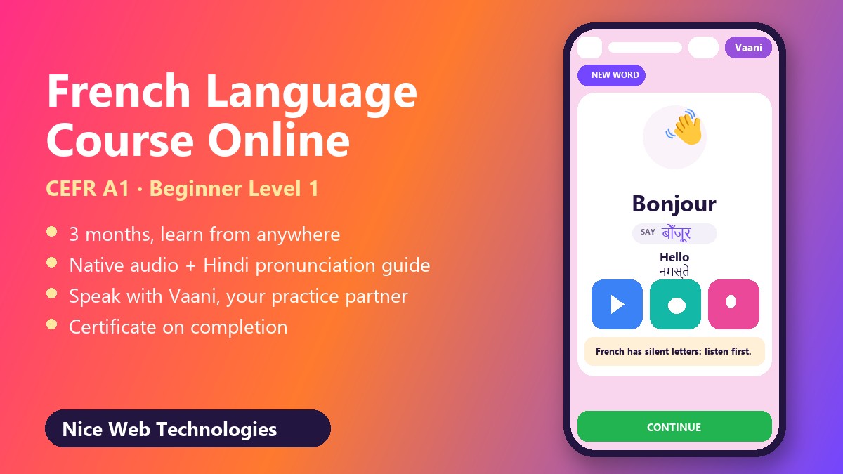 Learn French Online – A1 Beginner — Online Self-Study Course