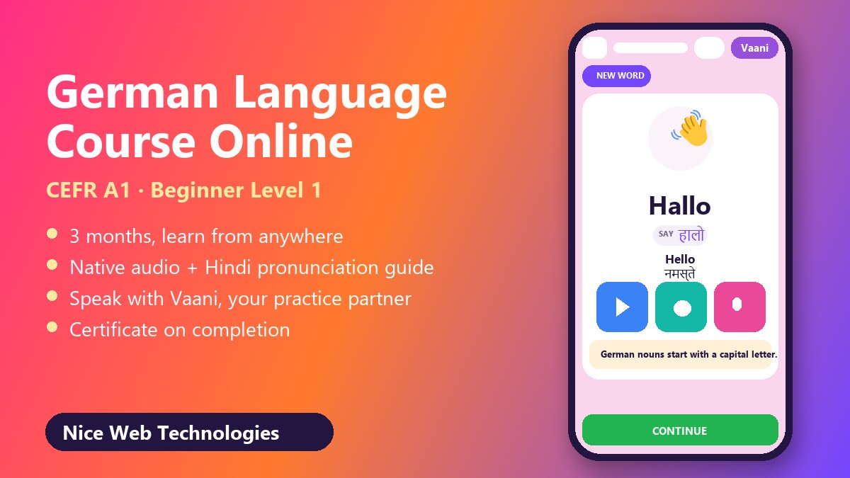 Learn German Online – A1 Beginner — Online Self-Study Course
