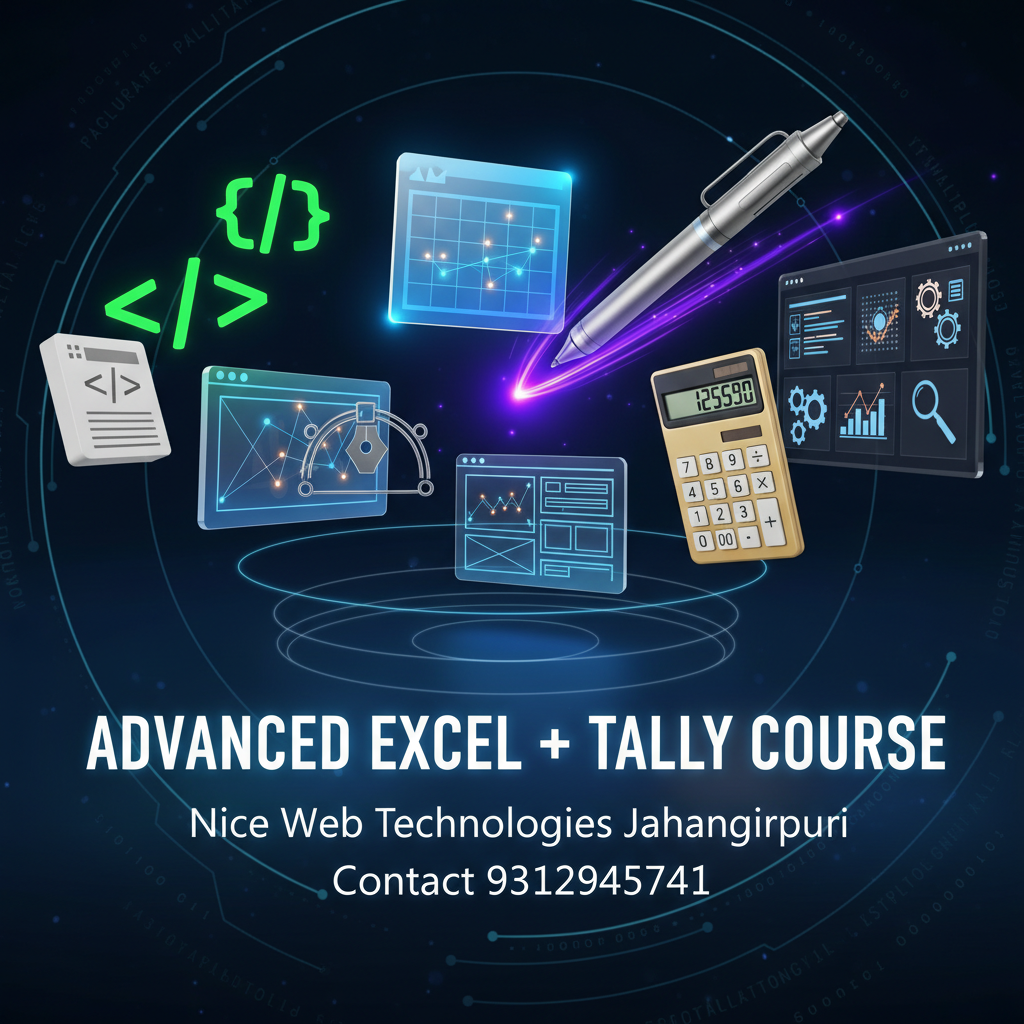 Advanced Excel and Tally (Prime) Professional Course - Excl+Tally, Prime, Advanced | nicewebtechnologies Nice Web Technologies Jahangirpuri